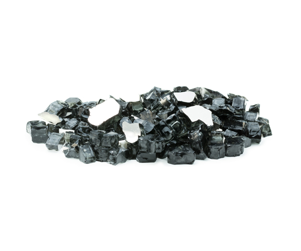 1/2" Black Reflective Fire Glass